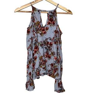 Mossimo Supply Co Floral Cold Shoulder Blouse